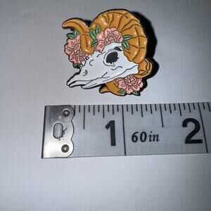 Goat Or Cow Skull Pin Brooch